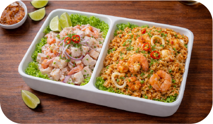 Ceviche y Chicharrón de Pollo