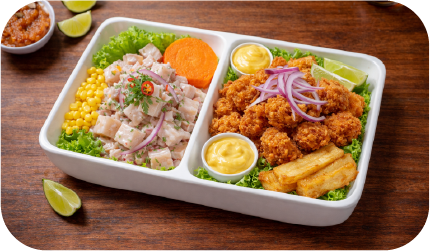 Ceviche y Chicharrón de Pollo