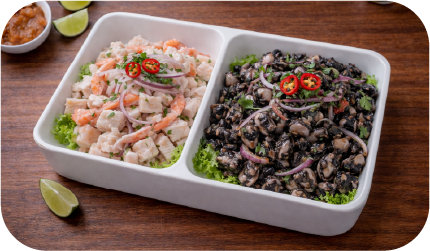 Ceviche y Chicharrón de Pollo